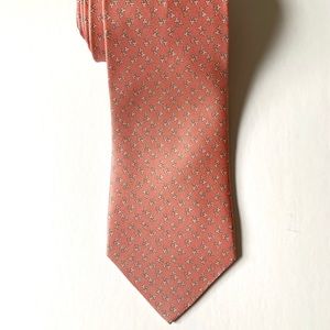 Italian handmade designer Ferragamo silk neck tie in muted salmon